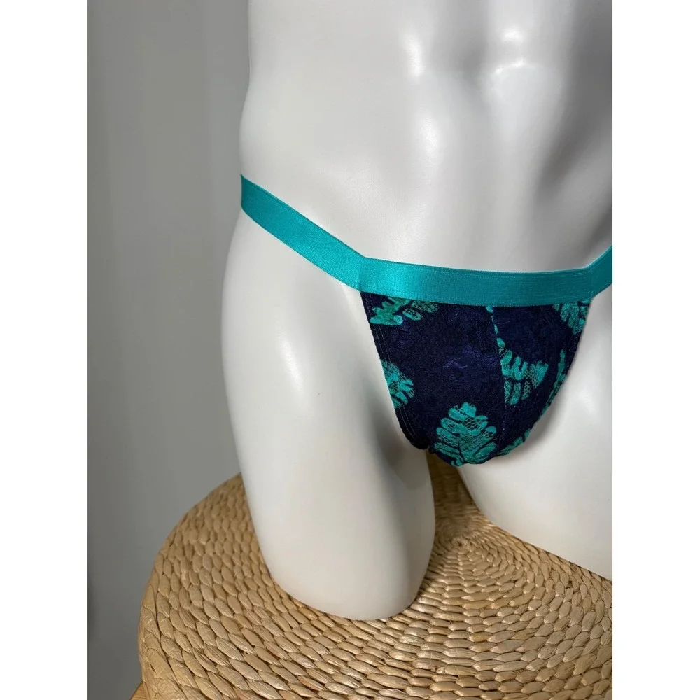 Cosabella Men's Lace Italian Thong‎ Leaf Print Brief Underwear Size M